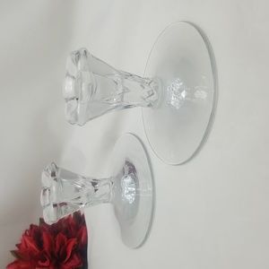 Heisey Sunflower Crystal Candle Holders
